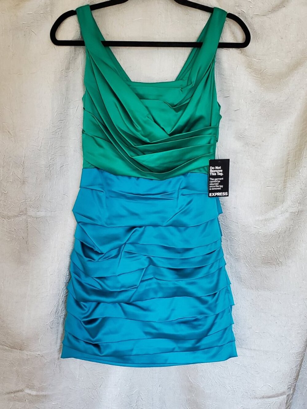 Express Rushed Mini Silk Dress